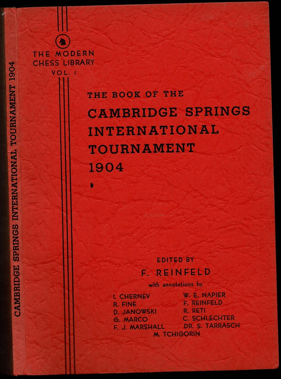 1935 The Book of The Cambridge Springs International authentic Chess Tournament 1904