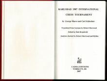 Load image into Gallery viewer, Karlsbad 1907 International Chess Tournament