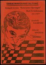 Load image into Gallery viewer, Simultanveranstaltung Schachverein Schwarzer Springer Bad Zwischenahn, March 29, 1977 program booklet