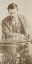 Load image into Gallery viewer, Photograph of Edward Claudel and two others at a Chess Table