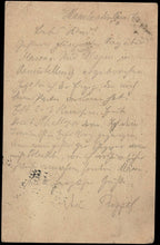 Load image into Gallery viewer, Postal postcard with handwritten text in German by Siegbert Tarrasch