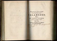 Load image into Gallery viewer, Graecia Ludibunda. Sive, de Ludis graecorum. Liber singularis. Accedit Danielis Sovteri Palamedes, Sive, De Tabulâ Lusoriâ, Aleâ,& variis Ludis. Libri tres. 2 Teile in einem Band