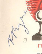 Load image into Gallery viewer, 1973 Interzonal Cancelation envelope with printed chess motif for the tournament in Leningrad 1973 and signed by the top three finishers