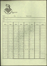 Load image into Gallery viewer, 1st International Tal Memorial Chess tournament Riga 1995 Boris Gulko v Garry Kasparov (Score Sheet)