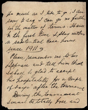 Load image into Gallery viewer, Letter from Jose Raul Capablanca to Unidentified Recipient