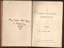 Load image into Gallery viewer, The Chess Player's Chronicle Volume III (3) 1872 & 1873