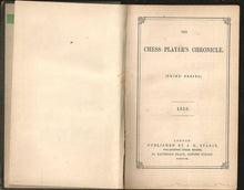 Load image into Gallery viewer, The Chess Player's Chronicle Volume I (1) Third Series for 1859