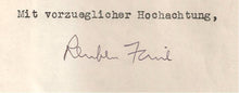 Load image into Gallery viewer, Typewritten letter in German to Mr Grätz
