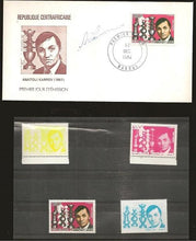 Load image into Gallery viewer, First Day Cover with printed portrait of Karpov, special stamp of the Central African Republic