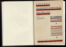 Load image into Gallery viewer, Das Ereste Italienische Grossturnier San Remo 1930