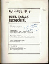 Load image into Gallery viewer, Tallinn 1979: VI Paul Keres Memorial Chess tournament signed by Larry Christiansen