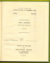 Load image into Gallery viewer, Budapest World Candidates Tournament 1950