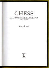 Load image into Gallery viewer, Chess: An Annotated Bibliography 1969-1988