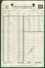 Load image into Gallery viewer, 1981 United States Chess Championship and Zonal Qualifier (Score Sheet)