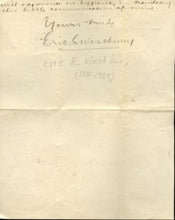 Load image into Gallery viewer, Letter to Fritz Englund from E E Westbury