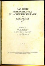 Load image into Gallery viewer, Das Erste Internationale Schachmeisterturnier in Kecskemét 1927