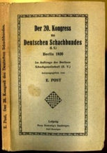Load image into Gallery viewer, Der 20. Kongress des Deutschen Schachbundes, Berlin 1920