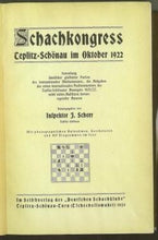 Load image into Gallery viewer, Schachkongress Teplitz-Schonau im Oktober 1922