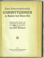 Load image into Gallery viewer, Das Internationale Gambitturnier in Baden bei Wien 1914