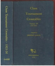 Load image into Gallery viewer, Chess Tournament Cross Tables, Volume I V (1921-1930)