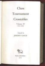 Load image into Gallery viewer, Chess Tournament Cross Tables, Volume I V (1921-1930)