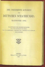 Load image into Gallery viewer, Der Dreizehnte Kongress des Deutschen Schachbundes. Hannover 1902