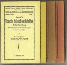 Load image into Gallery viewer, Kagan's Neueste Schachnachrichten Schachzeitung, Volume 2