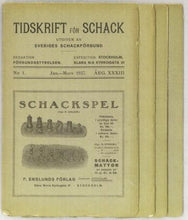 Load image into Gallery viewer, Tidskrift för Schack, Volume 33