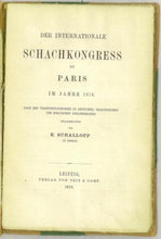 Load image into Gallery viewer, Der Internationale Schachkongress zu Paris im Jahre 1878