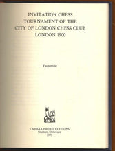 Load image into Gallery viewer, Invitation chess tournament of the city of London chess club, London 1900