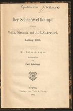 Load image into Gallery viewer, Der Schachwettkampf zwischen Wilh Steinitz und J H Zukertort, anfang 1886