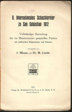Load image into Gallery viewer, Zweites Internationales Schachturnier, Zu San Sebastian, 1912