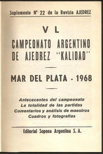 Load image into Gallery viewer, VL Campeonato Argentino de Ajedrez "Kalidad" Mar del Plata 1968