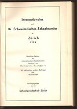 Load image into Gallery viewer, Internationales und 37 Schweizerisches Schachturnier in Z�rich 1934