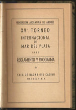 Load image into Gallery viewer, XVº Torneo International de Ajedrez de Mar del Plata 1952 Reglamento y Programa (Daily Bulletins)