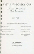 Load image into Gallery viewer, Program for the First Piatigorsky Cup: International Grandmaster Chess Tournament July 2 to 27, 1963