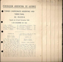 Load image into Gallery viewer, Torneo Campeonato Argentino 1955 (Daily Bulletins)