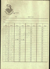 Load image into Gallery viewer, 1st International Tal Memorial Chess tournament Riga 1995 Vladimir Borisovich Kramnik v Rafael Vaganian (Score Sheet)