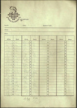 Load image into Gallery viewer, 1st International Tal Memorial Chess tournament Riga 1995 Edvins Kengis v Viswanathan Anand (Score Sheet)