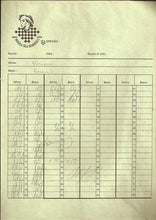 Load image into Gallery viewer, 1st International Tal Memorial Chess tournament Riga 1995 Artur Yusupov v Vladimir Borisovich Kramnik (Score Sheet)