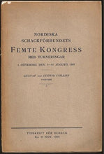 Load image into Gallery viewer, Nordiska Schackforbundets Femte Kongress Med Turneringar: I Goteborg Den 1-14 Augusti 1909