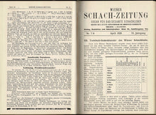 Load image into Gallery viewer, Wiener Schach-Zeitung. Organ für das gesamte Schachleben Volume VI (6)
