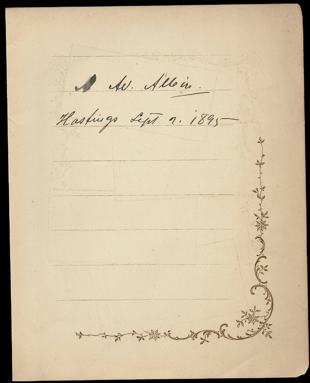 Autograph sheet with the handwritten signature