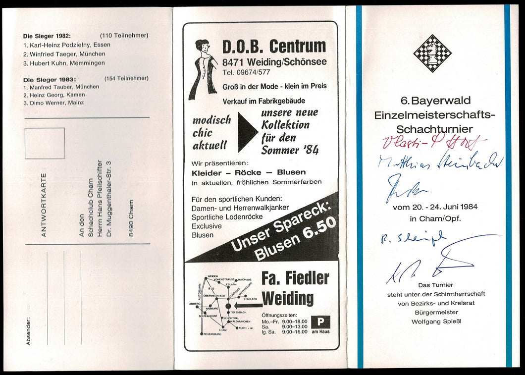 6th Bayerwald Einzelmeisterschafts-Schachturnier (Individual Championship) 1984  