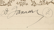 Load image into Gallery viewer, Autograph sheet with 2 handwritten signatures by Dawid Janowsky from 1895 and 1922
