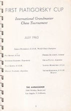 Load image into Gallery viewer, Program for the First Piatigorsky Cup: International Grandmaster Chess Tournament July 2 to 27, 1963
