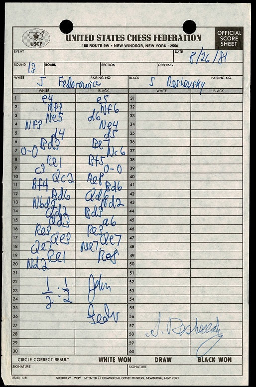 Baden-Baden 1981 Chess Tournament (Score Sheets) by Miles, Anthony