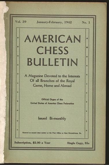 American Chess Bulletin Volume 39