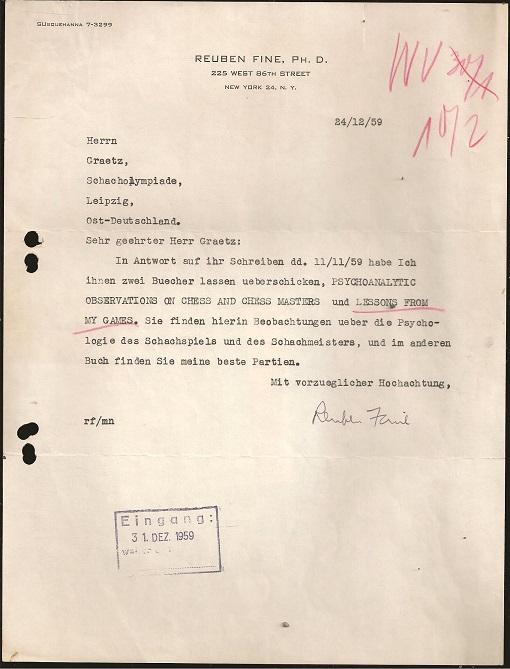 Typewritten letter in German to Mr Grätz