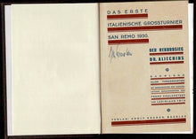 Load image into Gallery viewer, Das Ereste Italienische Grossturnier San Remo 1930

